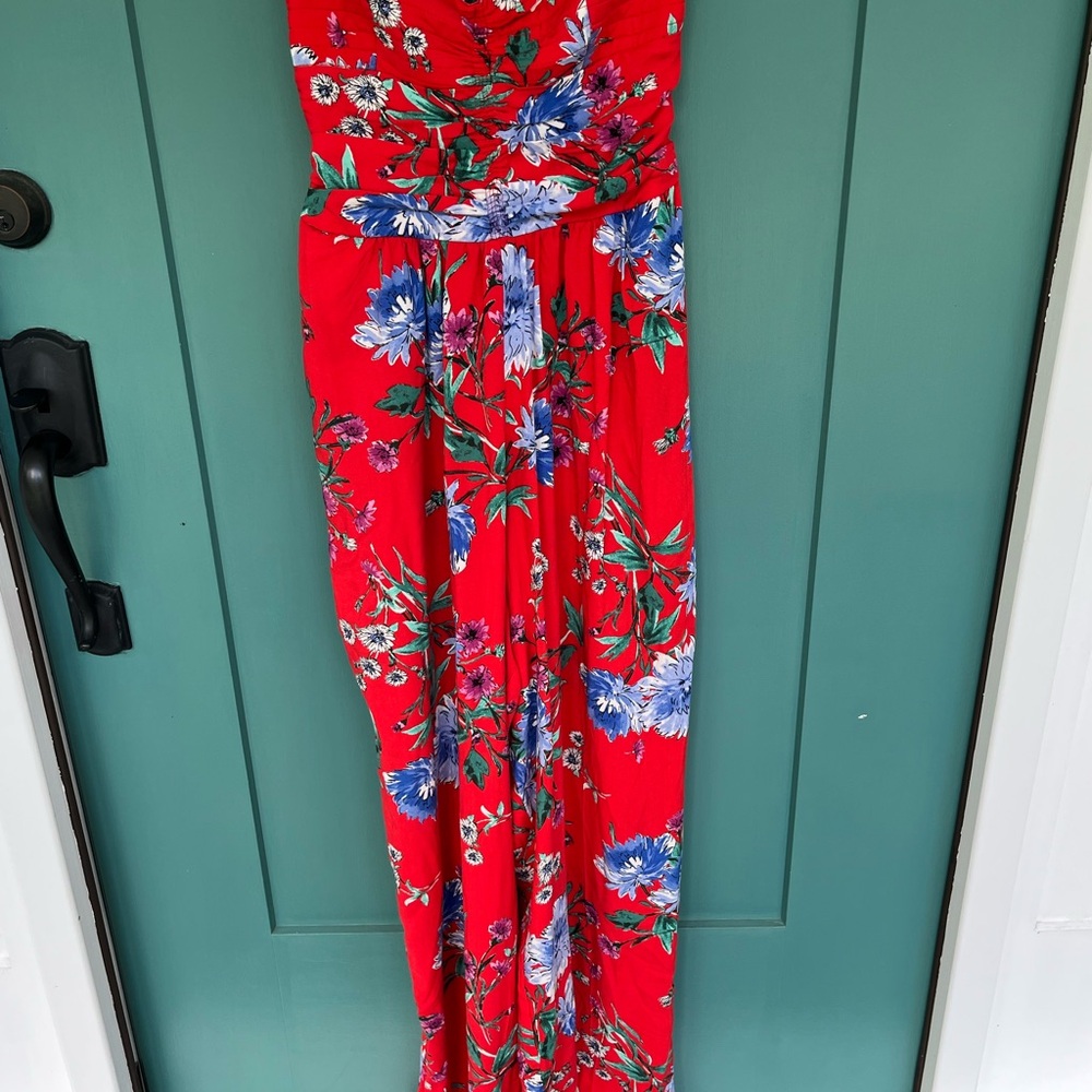 Band of Gypsies Red Floral Jumpsuit